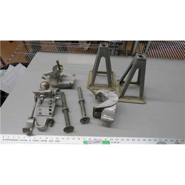 trailer hitch +stabilizers  brackets + misc