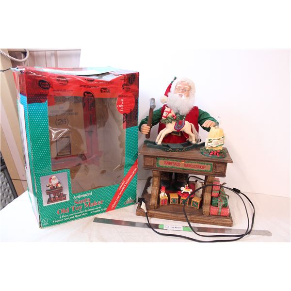 Large animated Santa Clause - Old toy maker (moves, batteries required for music)