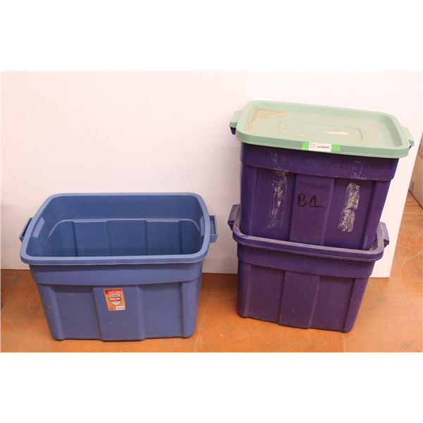 *Three rubbermaid tubs, two with lids - one large without, plus two ...