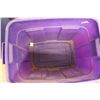 Image 4 : *Three rubbermaid tubs, two with lids - one large without, plus two vintage keyboards