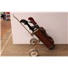 Image 5 : *Golf Bag with Cart + Clubs (campbell drivers, mixed clubs)