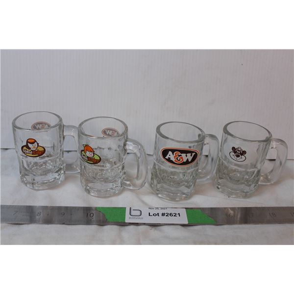 mini A&W mugs (shot glass sized)