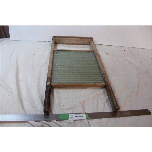 Vintage glass washboard