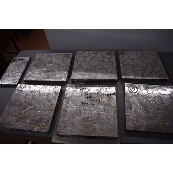 *Vintage Mirror Wall Tiles Gold Veined (Approx. 60, Some Halves and a Few Damaged)