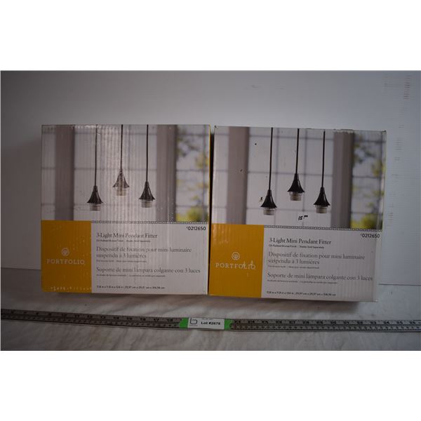 (2) Boxes of 3-Light Mini Pendant Fitters (Surplus Stock)