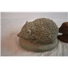 Image 4 : Cast Iron Hedgehog, Cement Hedgehog, and Ceramic Loon