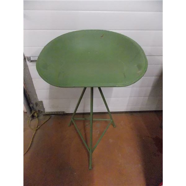 *Green Bar Stool? - Tractor Seat on Tripod Stand - 33" tall, 21" wide