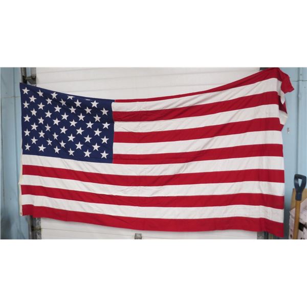 *vintage US Flag (50 stars) by Valley Forge Flag Co. - 118" long x 60" tall (approx 5ftx10ft)