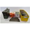 Image 1 : small metal ammo box, power adapter, misc