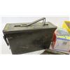 Image 2 : small metal ammo box, power adapter, misc