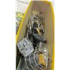 Image 4 : small metal ammo box, power adapter, misc