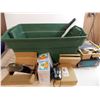 Image 1 : *Green tote with outdoor items - paintball cannisters, Block Timers, Grote Domes, Door lock, Cobra d