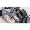 Image 3 : kids roller skates, super K racket, lava seat, bike seats, misc