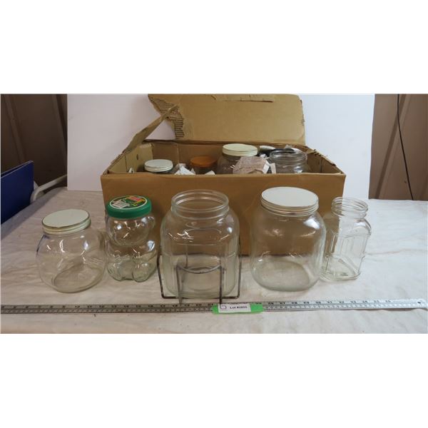 box of vintage jars