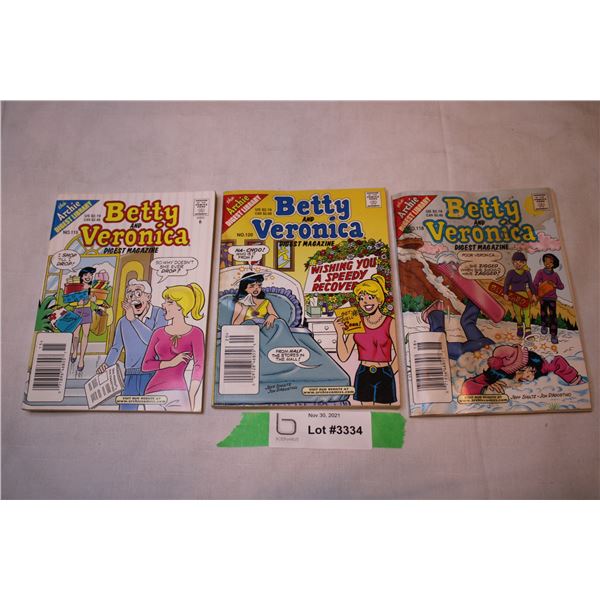 Archie Comics Betty and Veronica Digest Magazine 115,118,120