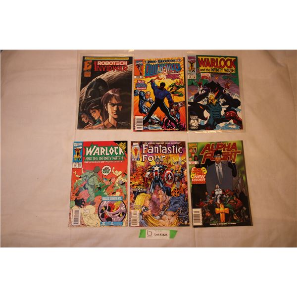 Warlock16,22, Robotech6, Quick Silver11,Fantastic Four3,Alpha Flight14