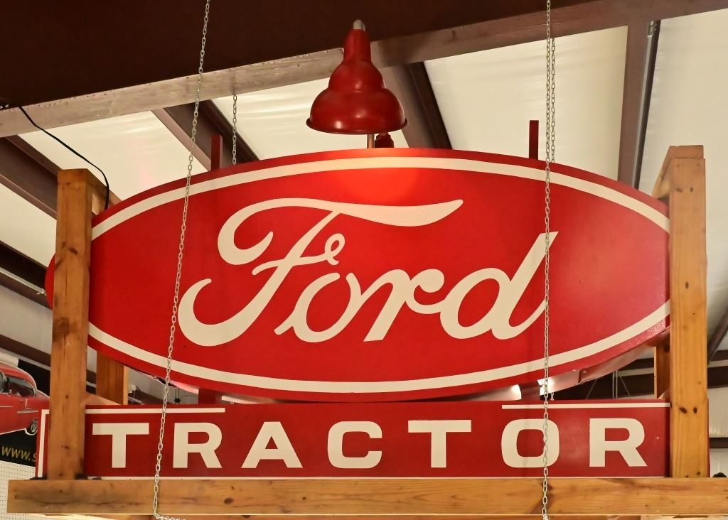 Large Ford Tractor Lighted Double Sided Sign