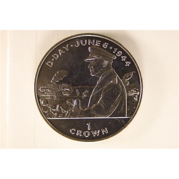 1994 ISLE OF MAN 1 CROWN "D-DAY" BRILLIANT UNC