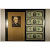 Image 1 : UNCUT SHEET OF 4-2003-A $2 FRN'S CRISP UNC IN