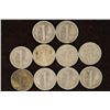 Image 2 : 10 ASSORTED 1940'S MERCURY SILVER DIMES