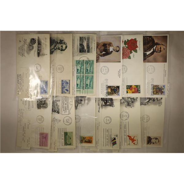 12-ASSORTED 1952-1995 1ST DAY COVERS