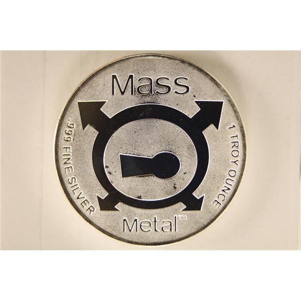 1 TROY OZ .999 FINE SILVER PROOF ROUND MASS