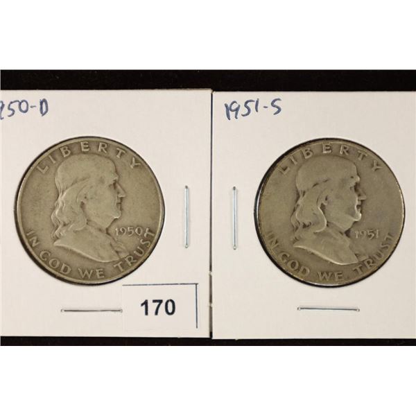 1950-D & 1951-S SILVER FRANKLIN HALF DOLLARS