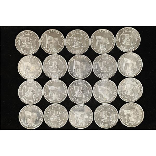 20-1 1/2'' UNITED STATES NAVY RECRUTING TOKENS