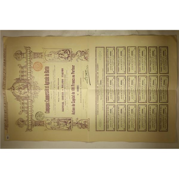 1899 COMPAGNIE COMMERCIALE ET AGRICOLE DU