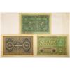 Image 1 : 3 PIECES OF GERMAN CURRENCY 1914-50 MARKS AND
