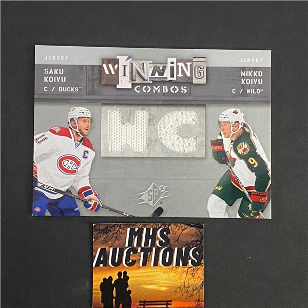 SAKU KOIVU & MIKKO KOIVU 2009-10 SPX HOCKEY DUAL JERSEY CARD (ref27)