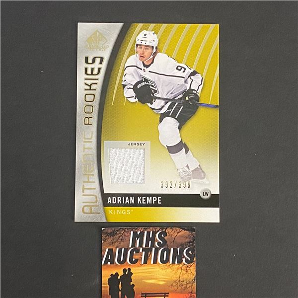 ADRIAN KEMPE 2017-18 ROOKIE SP GAME USED KINGS JERSEY CARD #392/399 ONLY 399 MADE! (ref46)