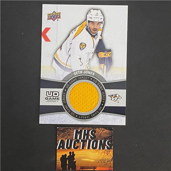 SETH JONES 2015-16 UPPER DECK SERIES 1 PREDATORS JERSEY CARD (ref54)
