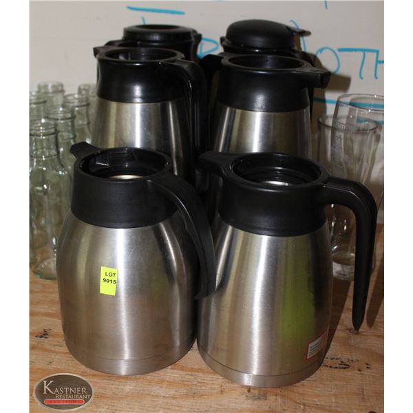 LOT OF 6 ASSORTED COFFEE CARAFE'S