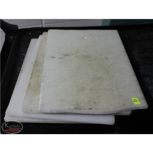 LOT 4 WHITE POLY CUTTING BOARDS