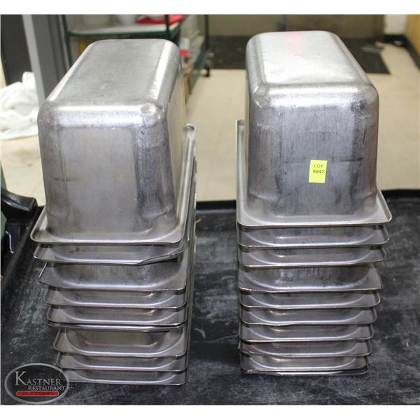 LOT OF 19 1/3 S/S INSERTS 6" DEEP