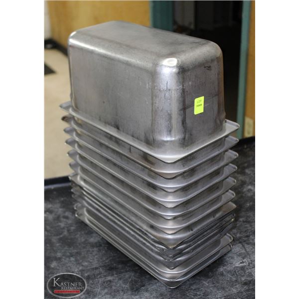 LOT OF 13  1/3 S/S INSERTS 6" DEEP