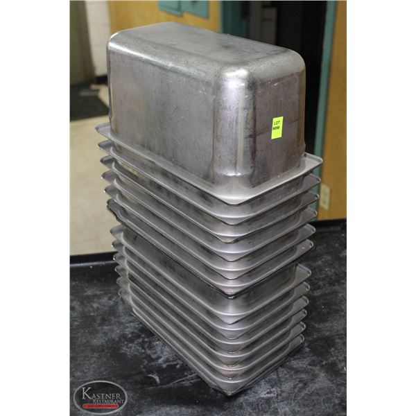 LOT OF 14 1/3 S/S INSERTS 6" DEEP