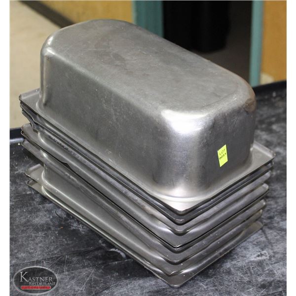 LOT OF 8 1/3 S/S INSERTS 4" DEEP