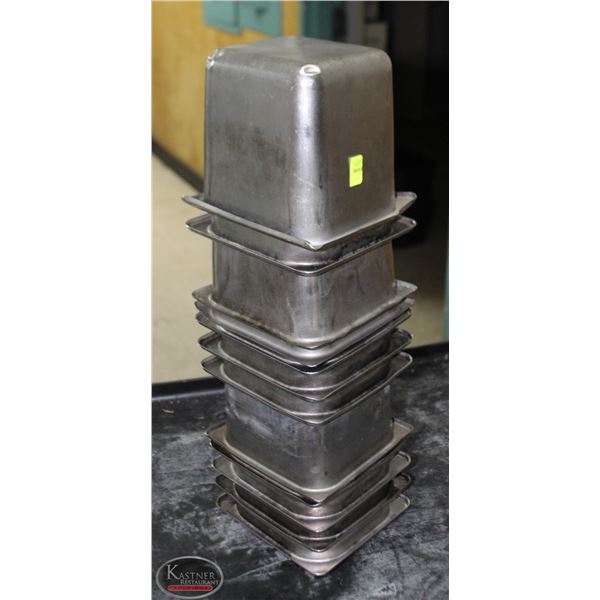 LOT OF 12 1/6 S/S INSERTS 6" DEEP