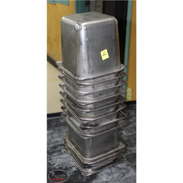 LOT OF 12 1/6 S/S INSERTS 6" DEEP