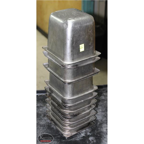 LOT OF 12 1/6 S/S INSERTS 6" DEEP