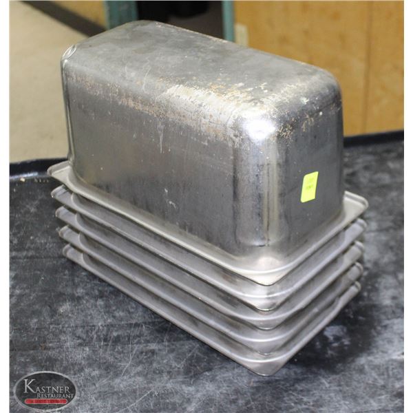 LOT OF 5 1/3 S/S INSERTS 6" DEEP