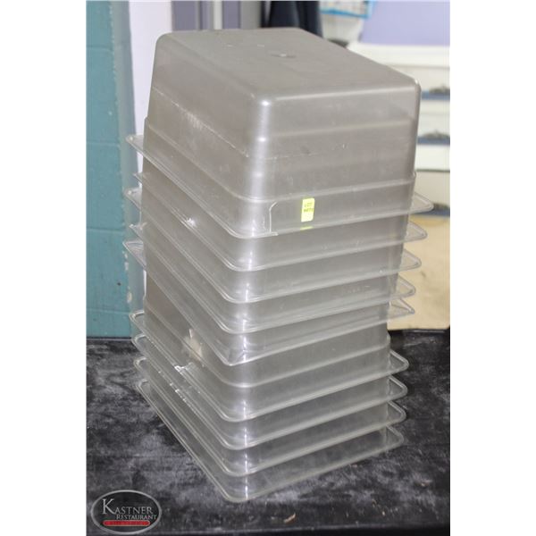 LOT OF 9  1/2 INSERTS 6" DEEP