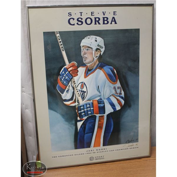 FRAMED EDMONTON OILERS JARI KURRI PRINT