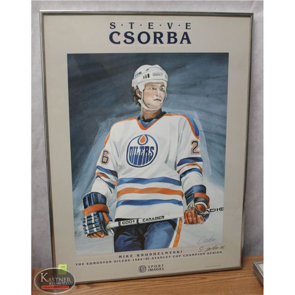 FRAMED EDMONTON OILERS MIKE KRUSHELNYSKI PRINT