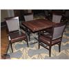 Image 1 : SQUARE DINING TABLE /W 4 ARM CHAIRS