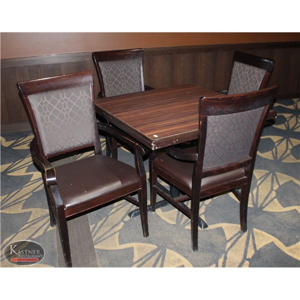 SQUARE DINING TABLE /W 4 ARM CHAIRS