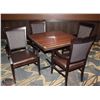 Image 1 : SQUARE DINING TABLE /W 4 ARM CHAIRS