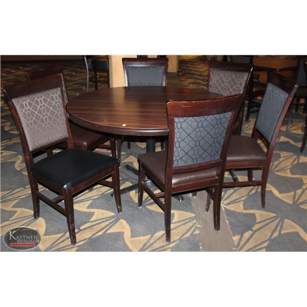 ROUND DINING TABLE /W SIX DINING CHAIRS